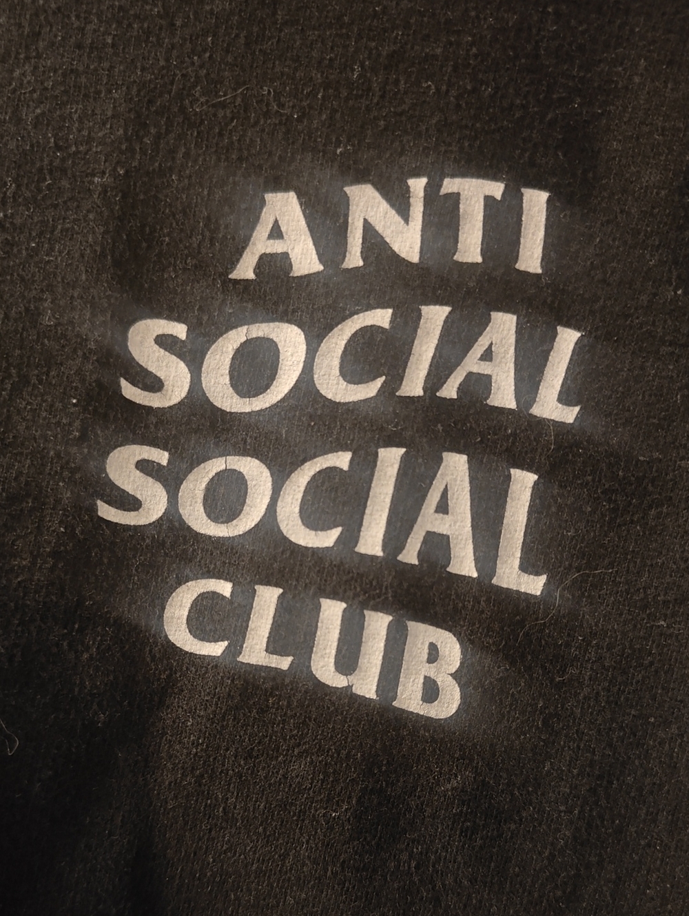 Anti Social Social Club Black Crewneck with White Logo